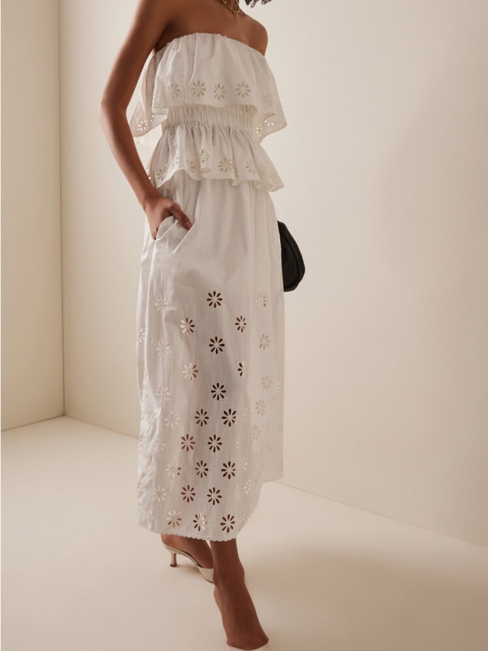 Posse White Eyelet Ruffle matching Set NWT SKIRT AND TOP